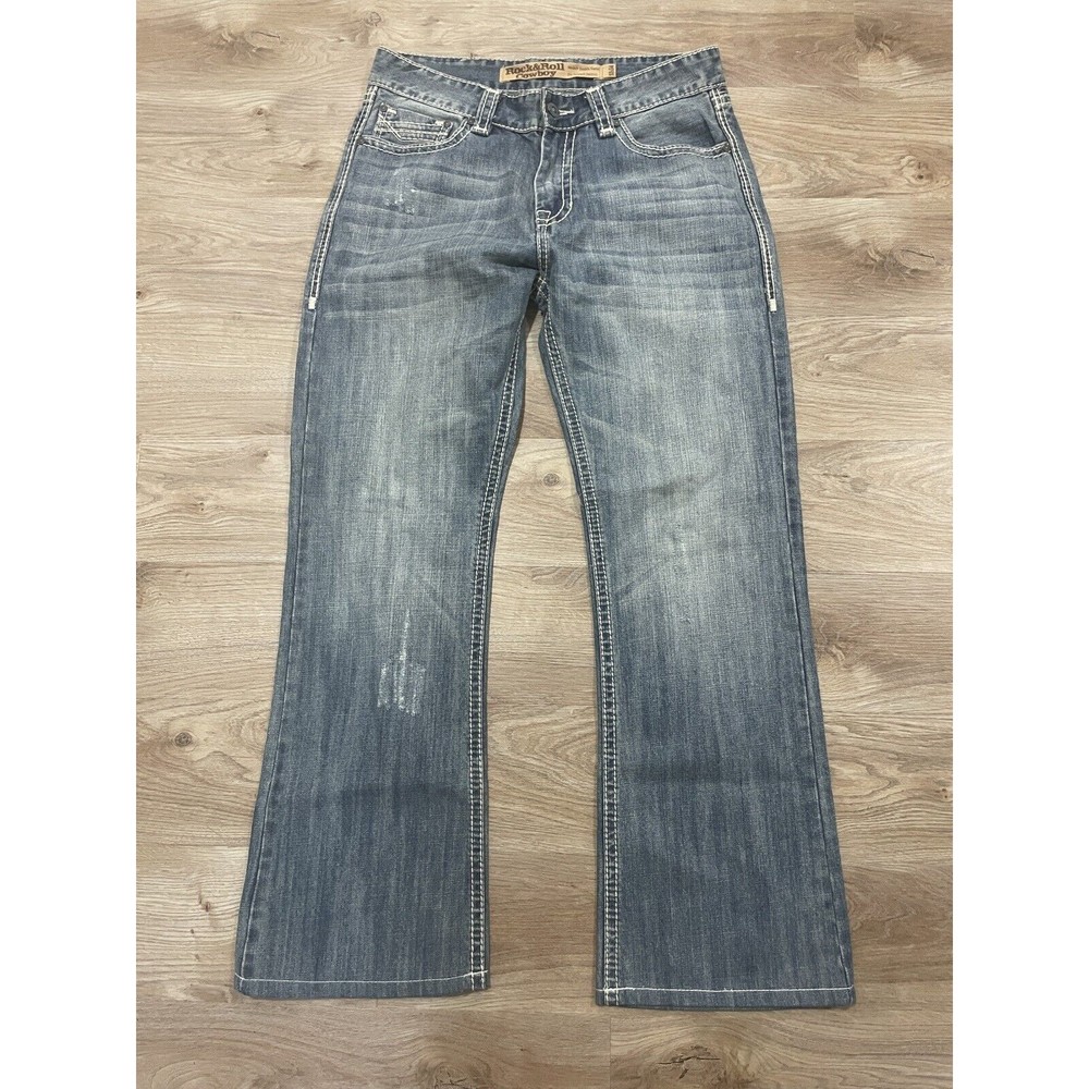 Rock and Roll Cowboy Jeans Double Barrel Relaxed Bootcut Western Size 33x34